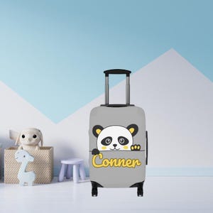 Schattige panda-bagagehoes - gepersonaliseerde reisbeschermer, kinderkofferaccessoire, verjaardagscadeau, dierenthema
