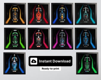 Exhibición de autos de carreras de Gran Premio: 10 fondos digitales (25 x 25 cm, descarga instantánea)