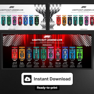 All-in-One Grand Prix Racing Display Landscape – 2025 Racing Car Showcase Poster | Digital Download Wallboard