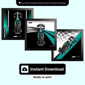 Mercedes W15 F1 Racing Car Wall Display: Speed Champions Model (Digital Download)