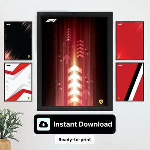 5x Ferrari SF-24 F1 42207 Wall Board Display – Digital Poster to Showcase Formula 1 Car Builds, Racing Wall, Printable - Instant Download