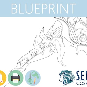 Reapers | Death Sickle | Scythe | Pattern Lifesize 1:1 Template Blueprint