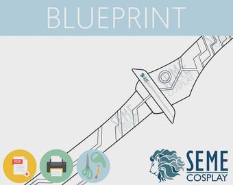 Sky Striker Ace Ray | LED Sword - Pattern Lifesize 1:1 Template Blueprint