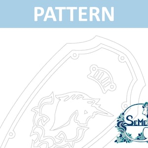 Könnte beinhalten: Ein schwarz-weißes Linienmuster eines Einhornkopfes mit einem floralen Design. Das Muster ist auf weißem Hintergrund und enthält das Wort "Seme" in einem Kreis mit einem floralen Design.