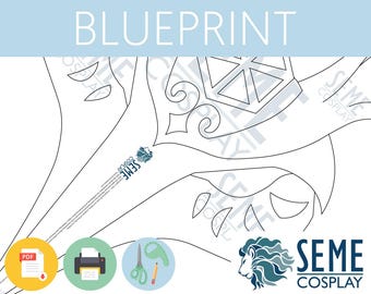 Impatto Genshin | Sara Kujou | Maschera | Modello Lifesize 1:1 Modello Blueprint