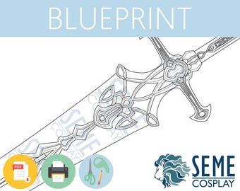 Aymeric de Borel | Spada | Modello Lifesize 1:1 Modello Blueprint