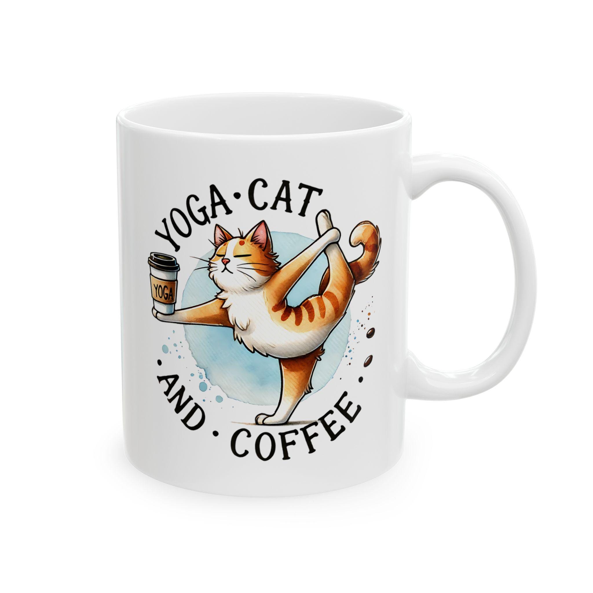 MUGFFINS Yoga-Katzen Tasse – Lustiger Geschenkbecher Für Meditations- Und Katzenfans, 350 Ml
