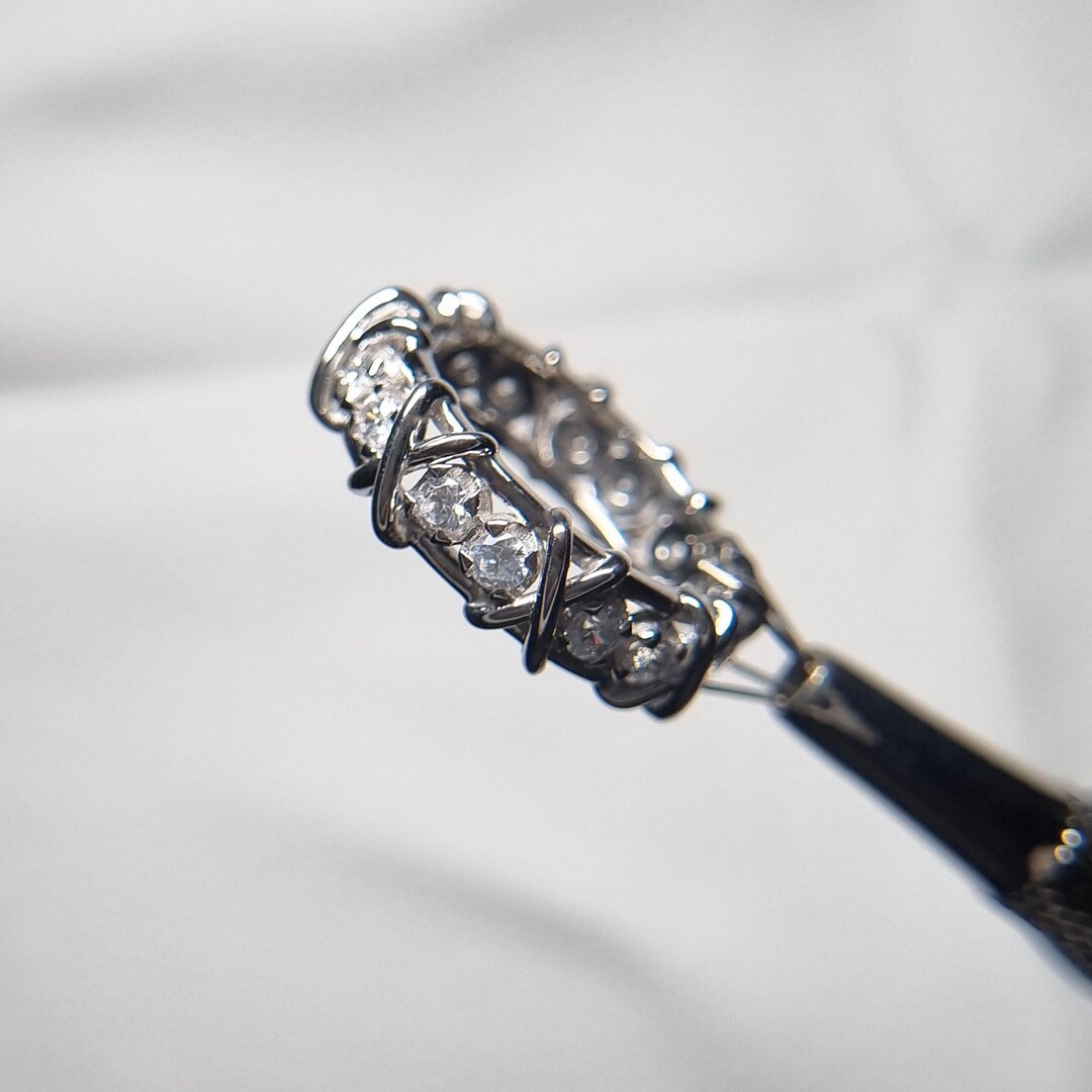 Round Cut Moissanite Full Eternity Band, 14K Solid Gold Promise Ring - Etsy