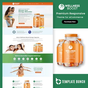Tema Health Shopify | Shopify de produto único | Modelo de saúde responsivo | Design de comércio eletrônico Shopify | Loja de saúde | Bem-estar e nutrição