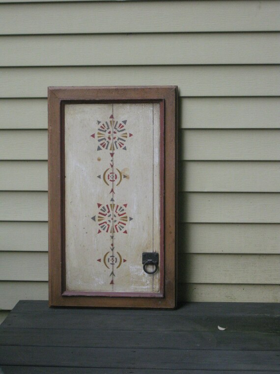 Antique Stenciled Wall Hanging Panel Original Old Wood Etsy