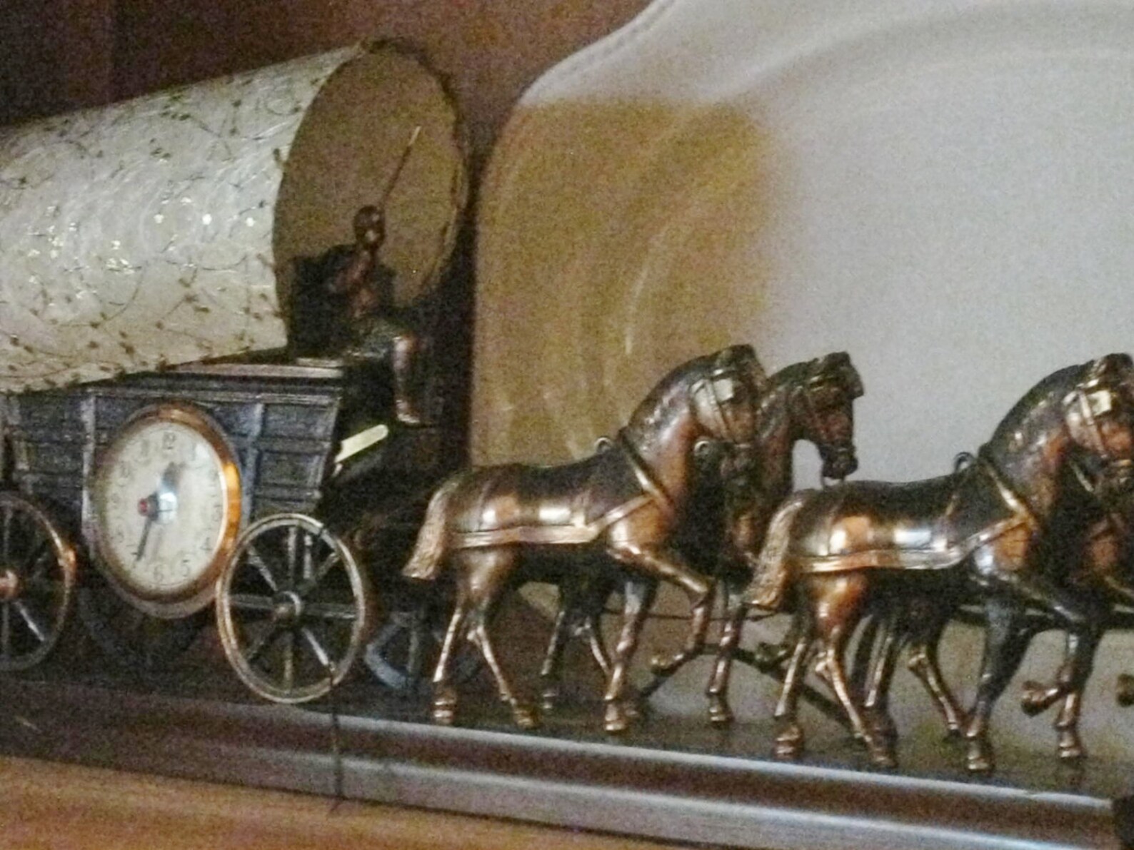 Vintage Stagecoach TV Lamp Clock with Horses Bronze Covered Etsy