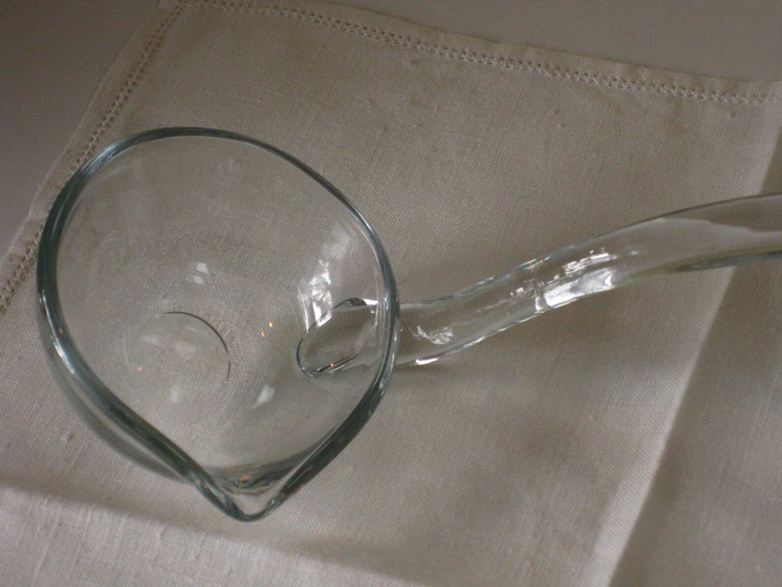 Vintage Glass Ladle Large Crystal Punch Bowl Serving Spoon Etsy