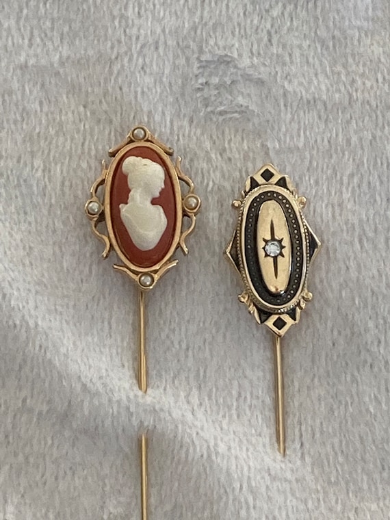 2 Victorian Style Stick Pins, Vintage Avon Ladies 
