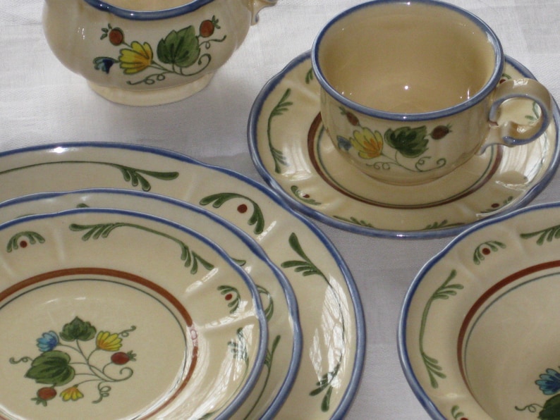 21 piece Vernonware by Metlox GiGi Pattern Dinnerware Etsy