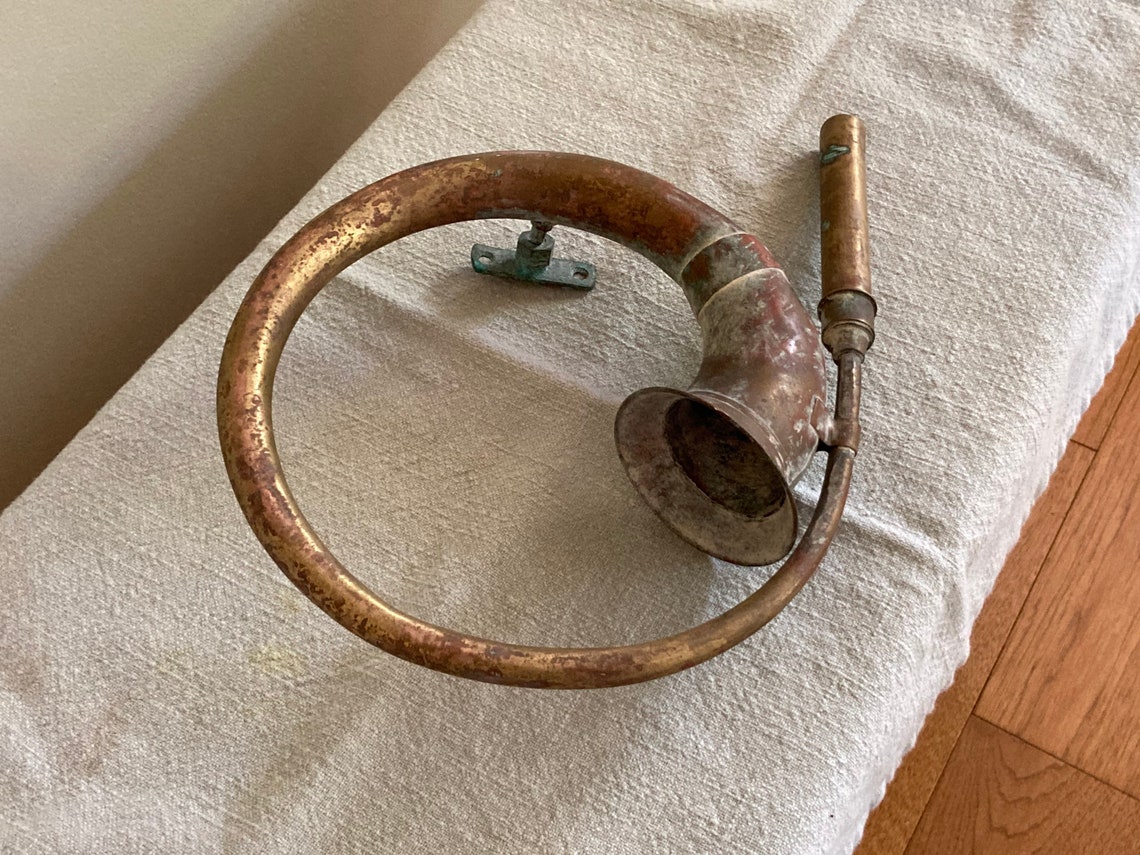 Vintage Brass Car Horn Old and Worn Automobile Part Garage | Etsy