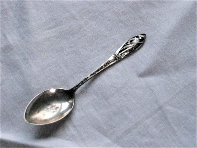 Concord MASS Small Demitasse Collectible Memorabilia Massachusetts State Spoon Souvenir Vintage Sterling Silver Minuteman Spoon Hallmarked
