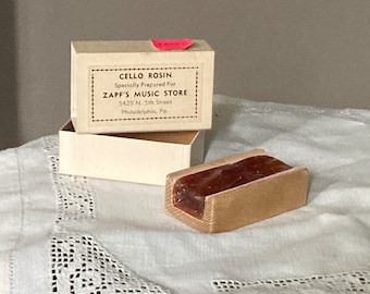 Vintage Cello Rosin in Original Advertising Box, Musical String Instrument Accessory