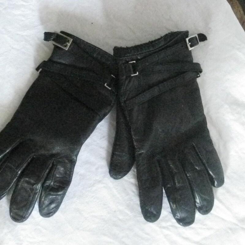 thumbnail image 2 of Genuine Italian Military Gauntlet Motorcycle Gloves - Black Leather, Men's 2 of 6