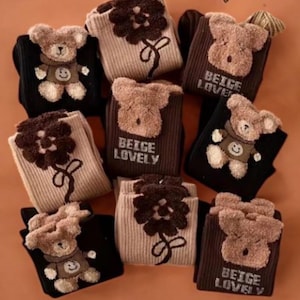 Calcetines de peluche suaves y acogedores, calcetines mullidos, lindos calcetines de peluche peludos, calcetines cálidos de invierno, regalo festivo para hombres y mujeres, calcetines peludos divertidos, 3 pares