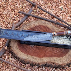 Hand-Forged Damascus Steel Chef Knife | Premium Kitchen Knife | Valentines Day Gift, Gift for Him, Gift for Her, Chef Gift, Anniversary Gift