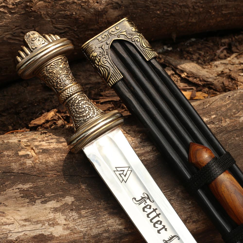 Handmade Fetter Lane Sword – Medieval Anglo-Saxon Decorative Blade – Stainless Steel Display Collectible – Unique Gift for Him or Her