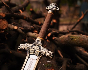 Conan the Barbarian Atlantean Sword Replica – Handmade Stainless Steel Fantasy Sword, Movie Collectible, Custom Engraved Gift