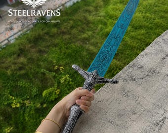 Holy Moonlight Sword Replica Handmade Metal Cosplay Prop, Bloodborne Dark Souls Greatsword, Fantasy Collector Gift, 39 Inch Display Sword
