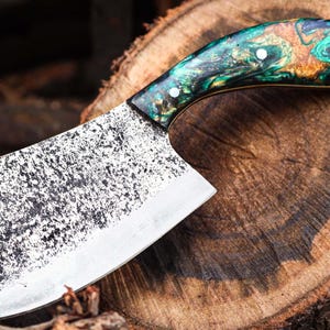 Hand Forged Strong Blade Cleaver Knife With Unique Handle / Butcher Cleaver /Meat Cleaver, Christmas Gift, Chef Gift, Anniversary Gift.