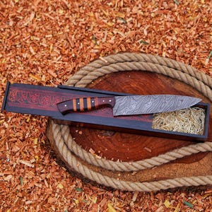 Hand-Forged Damascus Steel Chef Knife | Premium Kitchen Knife, Gift for Him/Her, Valentines Day, Anniversary Gift, Chef Gift, New Year Gift.