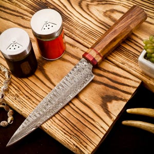 Damascus Steel chef knife, Hand forged kitchen knife, Gifts for Him Dad Boyfriend Men Her Home Housewarming, Anniversary Gift, New Year Gift