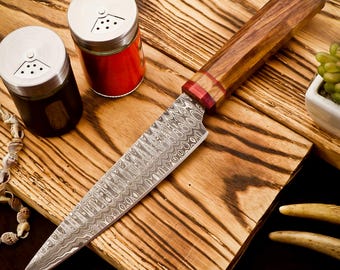 Damascus Steel chef knife, Hand forged kitchen knife, Gifts for Him Dad Boyfriend Men Her Home Housewarming, Anniversary Gift, New Year Gift