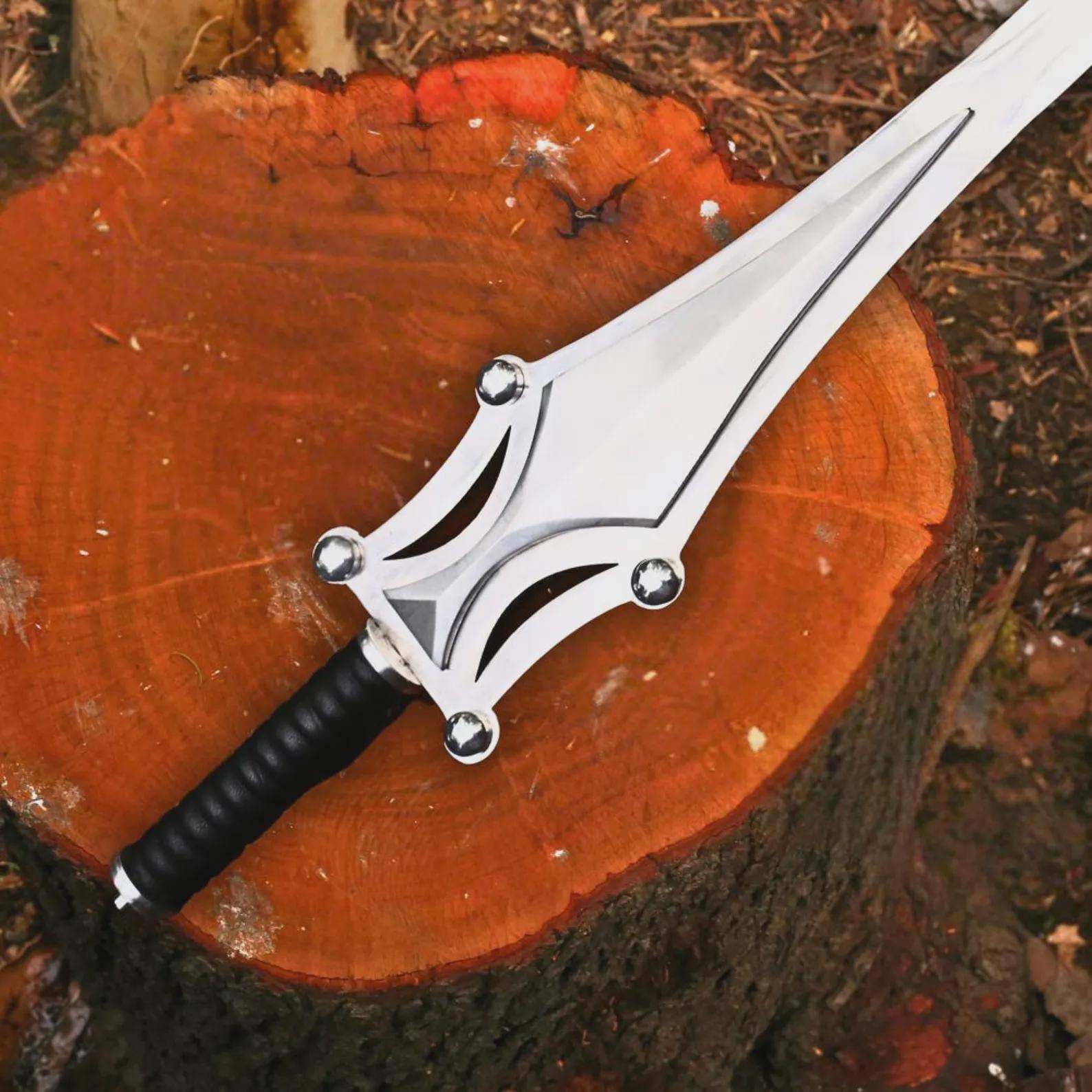 Handmade HE Man Power Sword Replica Master of the Universe Replica Fantasy Sword With Leather Wrapped Handle & Leather Sheath Best Gift