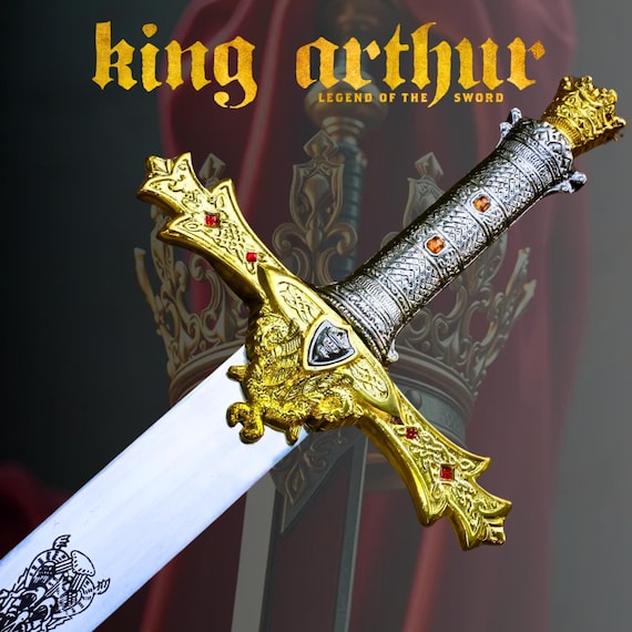 ハンドメイドのアーサー王エクスカリバー剣 - 王冠柄頭、革製鞘 - Etsy