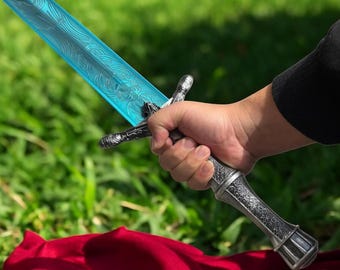 Holy Moonlight Greatsword Replica, Fantasy RPG Cosplay Sword, Engraved Stainless Steel Collector's Item
