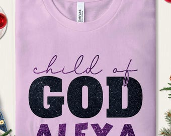 Camiseta personalizada "Filho de Deus", nome personalizável "Filho de Deus", moletom inspirador, presentes para o Filho de Deus, moletom com capuz de Jesus, moda urbana cristã