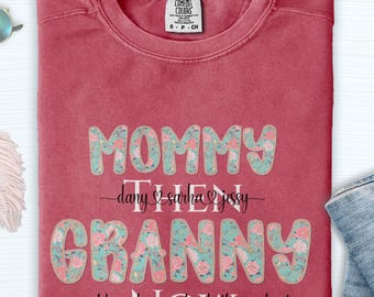 Comfort Colors Personalized Grandma T-shirt with Grandkids Names Gift for Grandma Birthdays Sweatshirt Custom Nickname for Cool Granny Tee