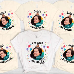Custom Birthday Face Shirts, Bday Custom Face Shirt, Custom Group Shirts, Personalized Photo Birthday Party Tee, Birthday Shirt For Women