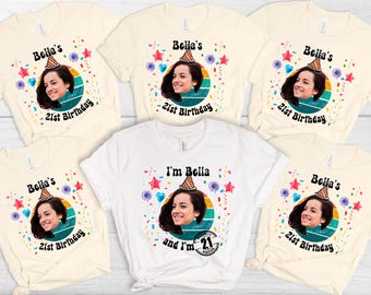 Camisetas de cumpleaños personalizadas, camisetas de cumpleaños personalizadas, camisetas grupales personalizadas, camisetas de cumpleaños con foto personalizada, camisetas de cumpleaños para mujer