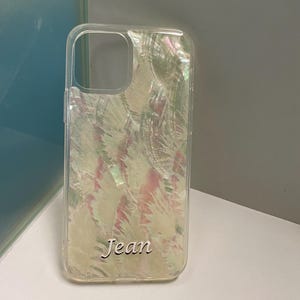 Capa de telefone personalizada para iPhone 11 - Série iPhone 16, feita com madrepérola, personalização de nome. Presente perfeito para homens e mulheres