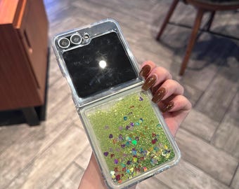 Liquid Flip Phone Case for Samsung Galaxy Z Flip 7, Z Flip 6, Waterfall Design Case