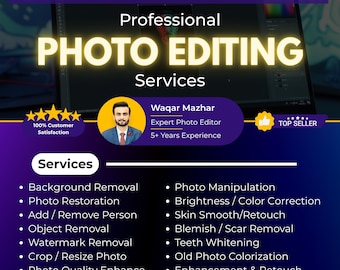 Professional Photo Editing & Restoration | Photoshop Retouching, Object Removal and Color Correction