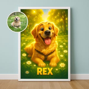 Custom Digital Pet Cartoon Portrait | Personalized Animal Artwork | Dog Cat Gift