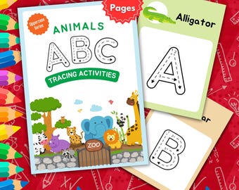 Animals ABC Tracing Workbook: Uppercase Letter Practice (Digital Download)