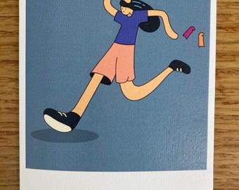 Funny Runner Greetings Card - Energy Gel Hair