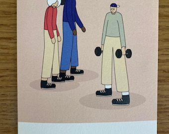 Funny Greetings Card for PTs and gym users - "Why are the guys cross-training always angry?"