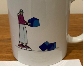 Funny mug design for runners - "Running's good for putting things in perspective"