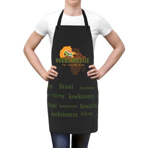 Boeremeisie South African Braai Apron - Cooking Gift, Grilling Apron, Kitchen Apron, Personalized Apron, Chef Apron