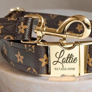 Louis vuitton dog collar etsy cheap