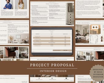 Innenarchitektur-Kundenvorschlagsvorlage, Design-Präsentationsvorlage, Canva-Vorlage, gebrauchsfertige Kundenprojektvorschlagsvorlage