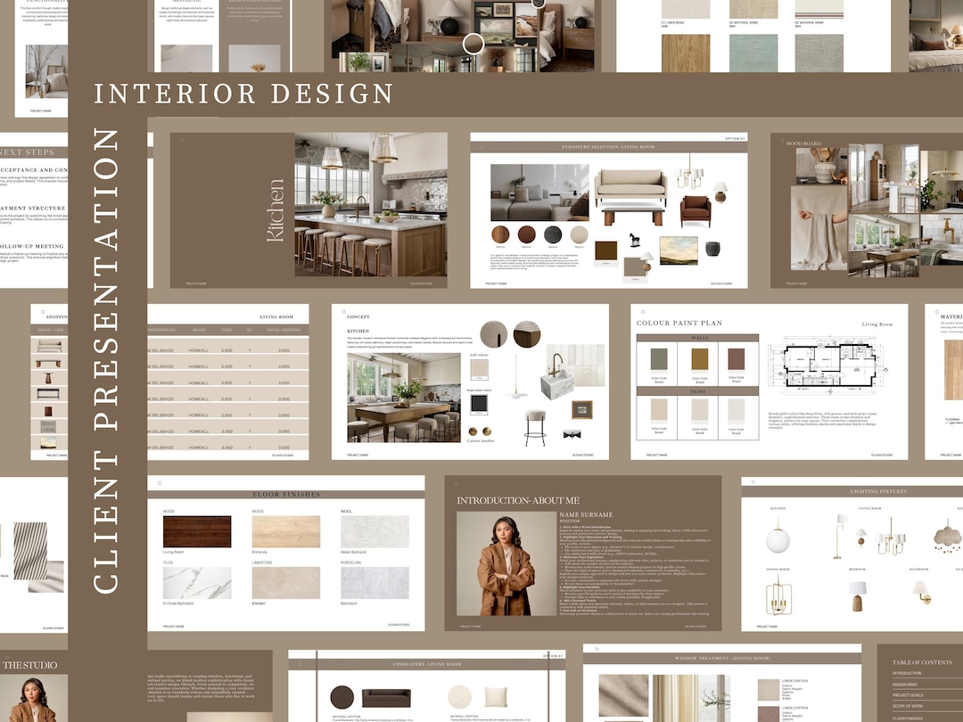 Ethereal Interior Design Client Presentation Template (canva) - Etsy